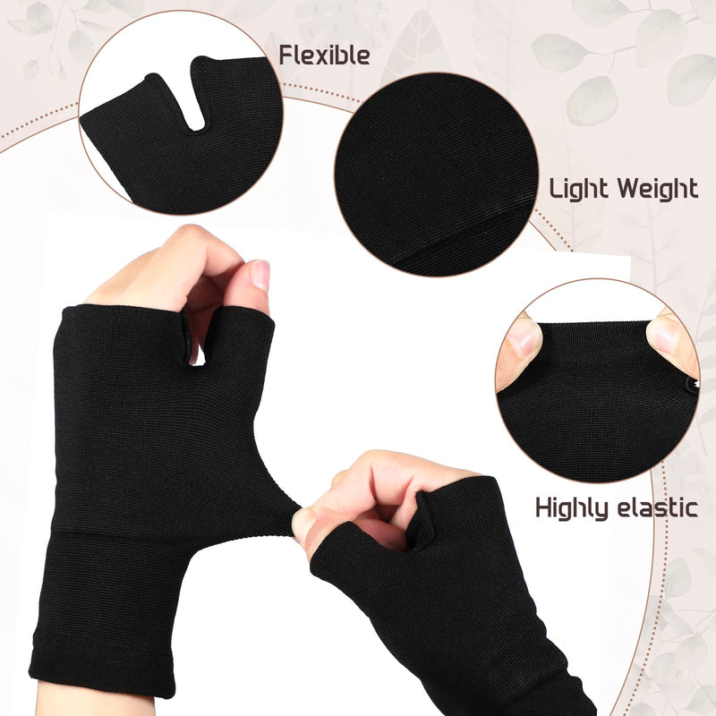 [Australia] - 2 Pcs Compression Wrist Support Thumb Wrist Splint Breathable Wrist and Thumb Support Elastic Wrist Brace Hand Supports for Women Men Sports, Medium Black 