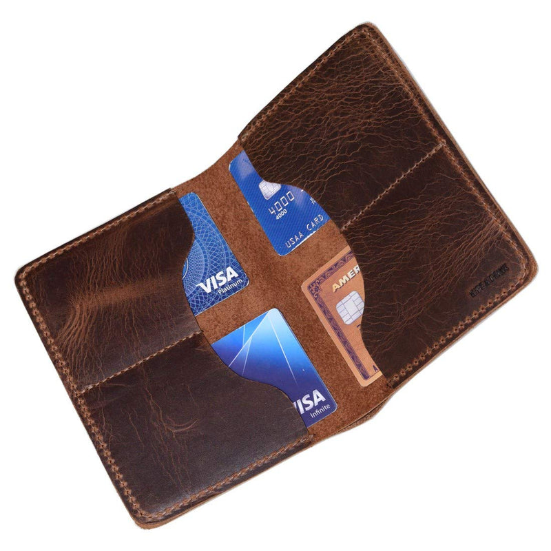 [Australia] - Hide & Drink, Leather Large Card Holder, Holds Up to 16 Cards Plus Flat Bills / Money Organizer / Cash / Case / Pouch, Handmade Includes 101 Year Warranty :: Bourbon Brown 