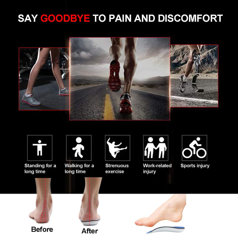 [Australia] - Orthotic Inserts 3/4 Length, Plantar Fasciitis Inserts for Flat Feet, Plantar Fasciitis, Bone Spur, Arch Support Insoles for Men and Women for Walking, Running, Sport M- W9-10.5 | M7.5-9 