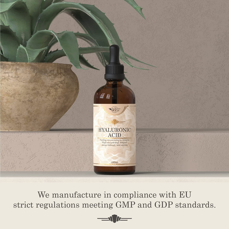 [Australia] - Sky Premium Life Hyaluronic Acid Food Supplement 10mg/ml - 100ml - Vegan Oral Solution - Produced by Bio-Fermentation - Halal & Kosher 