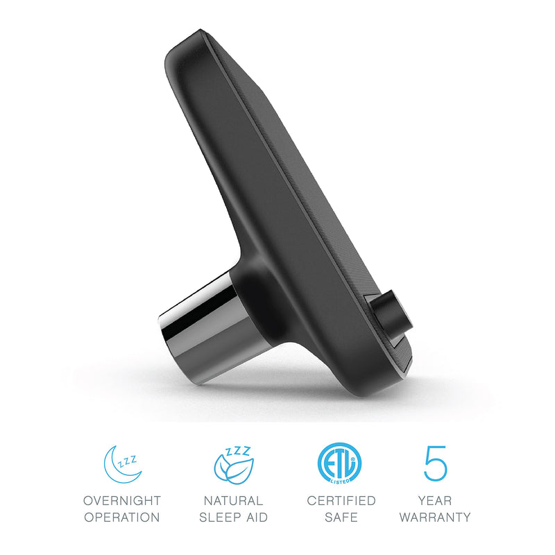 [Australia] - Pure Enrichment® WAVE™ Premium Sleep Therapy Sound Machine with USB Charger - Seamless Looping with 6 Soothing All-Natural Sounds, & Auto-Off Timer - Easily Portable for Travel (Black) Patented Design Black 