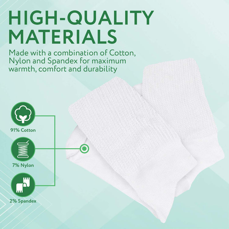 [Australia] - [2 Pairs] One Size Unisex Extra Width Socks in White for Lymphedema - Bariatric Sock - Oversized Sock Stretches up to 30'' Over Calf for Swollen Feet And Mens and Womens Legs 