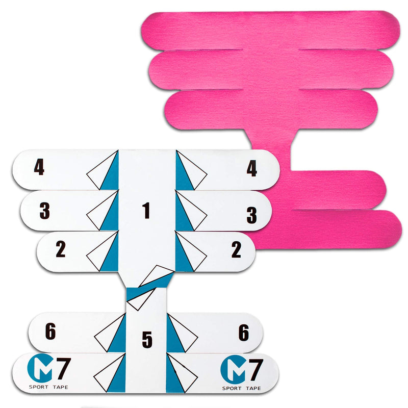 [Australia] - M7 Sport Kinesiology Ankle Tape for Ankle Sprain and Injury Recovery, Pain Relief Kinesiology Tape, Ankle Brace Compression Support, Plantar Fasciitis, Waterproof, Eases Swelling (Pink, 4-Pack) Pink 