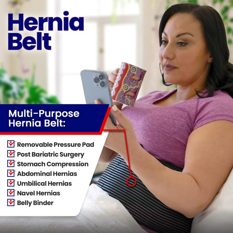 [Australia] - Hernia Belt for Men or Women - Abdominal Binder Lower Waist Support Belt for Umbilical Hernias & Navel Belly Button Hernias with Pad for Inguinal Hernia Stomach Hernia Brace Hernia Truss L/XL 31 - 51" L/XL (37" to 51") 