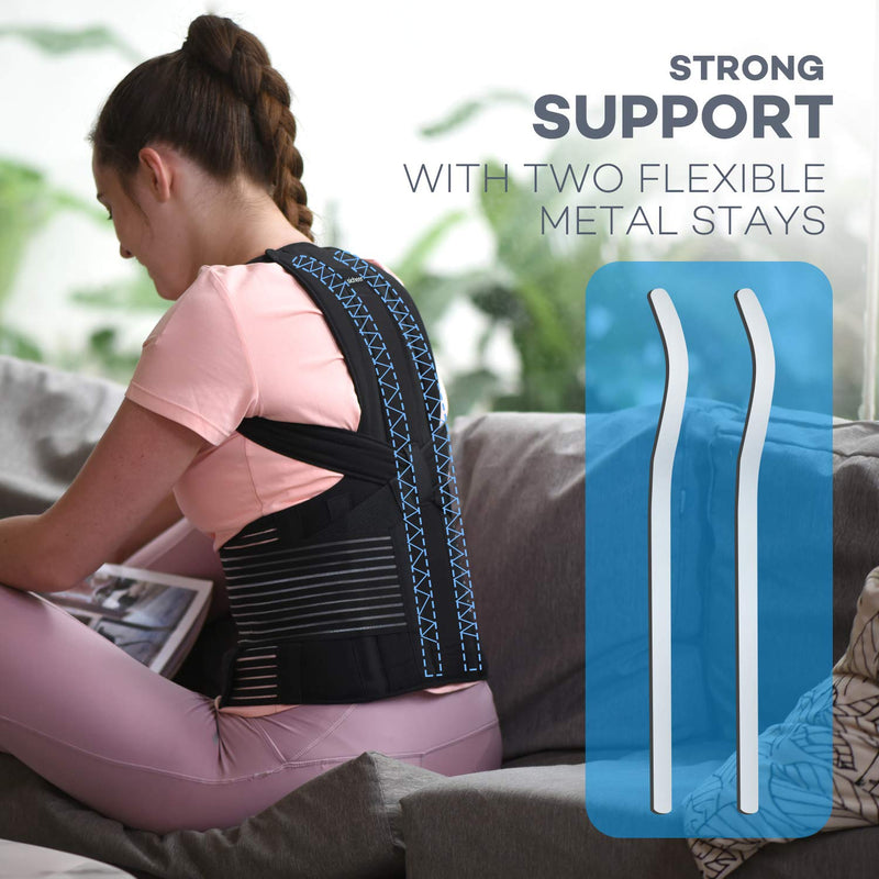 [Australia] - SICHEER Posture Corrector for Women and Men Back Brace Straightener Shoulder Upright Support Trainer for Body Correction and Neck Pain Relief, Medium(waist 34-38 inch) 