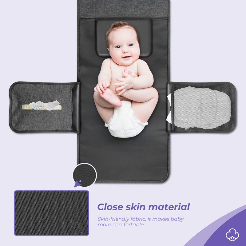 [Australia] - ALLONWAY Baby Changing Mat, Portable Nappy Changing Mat, Foldable Travel Changing Mats with Storage Pockets for Toddlers Infants & Newborns Home Outside 