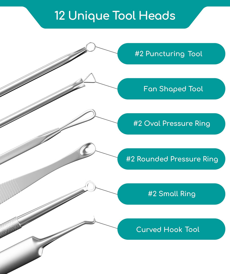[Australia] - Blackhead Remover Tool with Oil Absorbing Blotting Paper [50 Sheets] - Stainless Steel Pimple Popper, Black Head Remove Kit Including Spot Popper, Whitehead Remover & Comedone Extractor 