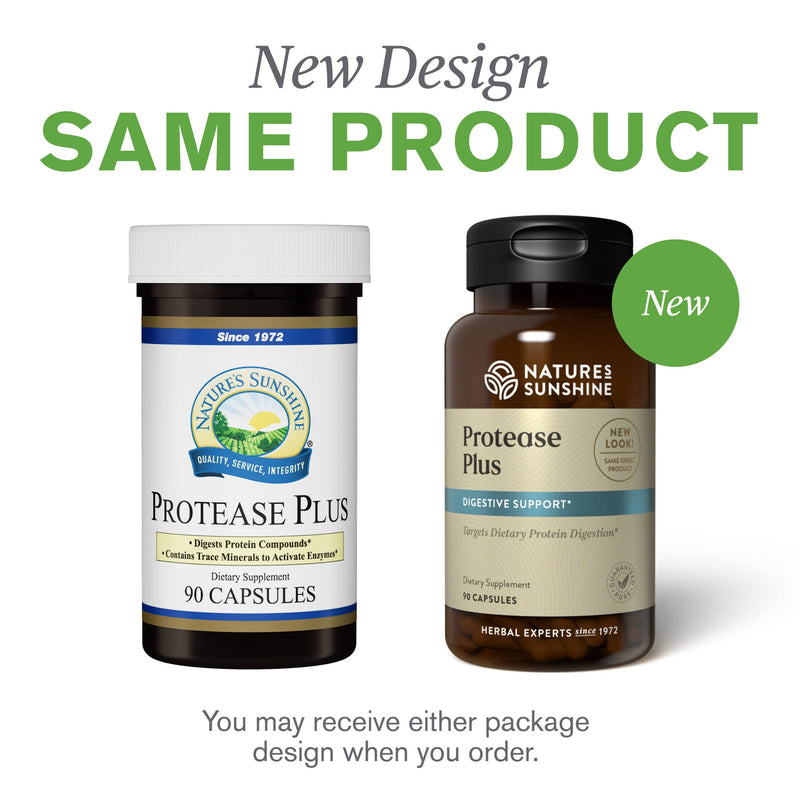 [Australia] - Nature's Sunshine Protease Plus, 90 Capsules | Powerful Digestive Enzyme Supplements with 60,000 HUT Protease to Break Down Proteins and Amino Acids 