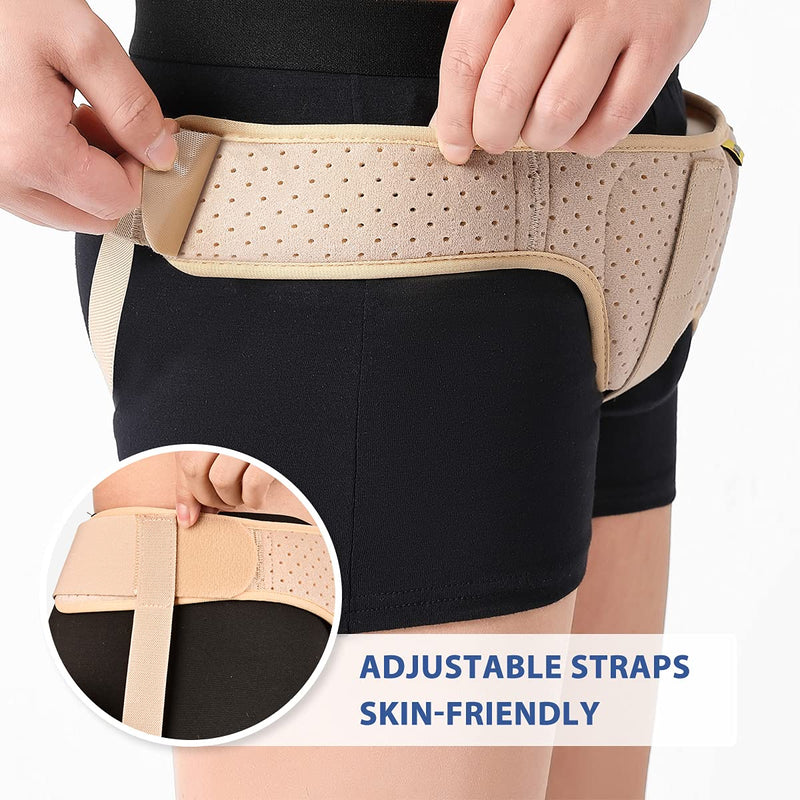 [Australia] - Hernia Belts for Men Groin Hernia Support for Men and Woman Medical Hernia Guard Inguinal Truss for Single/Double Sports Hernia Adjustable Waist Strap with 2 Removable Compression Pads Brick red-XL 