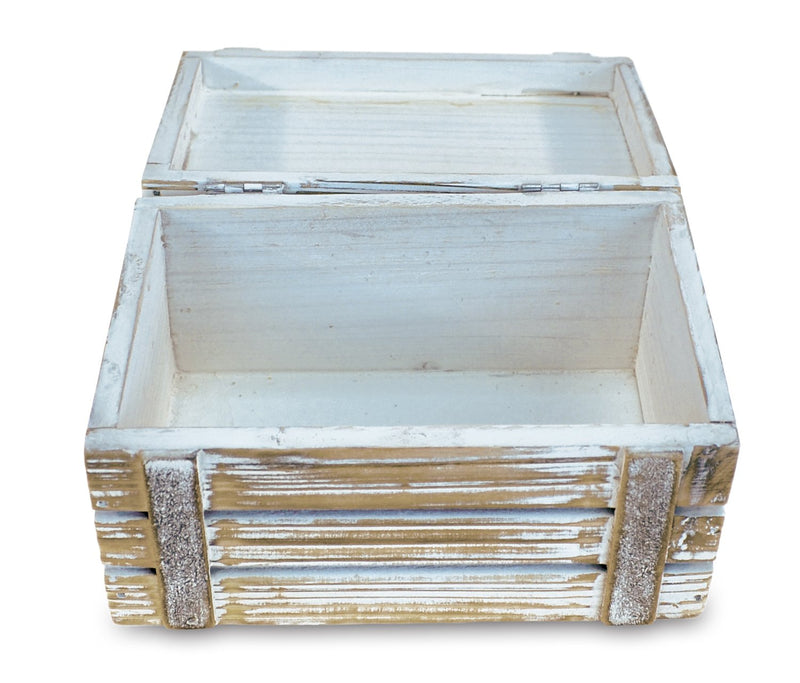 [Australia] - Puzzled Baja Medium Rustic Wood Nautical Jewelry Box, 6.75" x 3.75" Handcrafted Hinged Lid Starfish Seashell Decor Keepsake Desk Organizer or Gift Box for Rings & Trinkets - Beach Home Decor Stash 