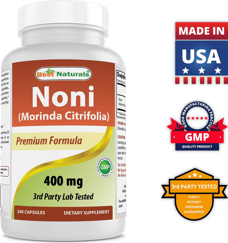 [Australia] - Best Naturals Noni 400 mg 240 Capsules (240 Count (Pack of 1)) 240 Count (Pack of 1) 