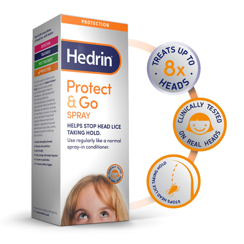 [Australia] - Hedrin Protect and Go Spray, Head Lice Protection Treatment, 8 x Treatments – 200ml 