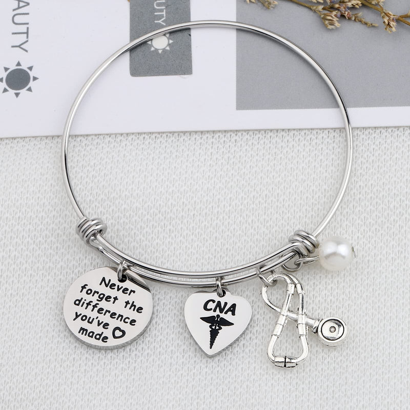 [Australia] - WSNANG CNA Bracelet Certified Nursing Assistant Gift Nursing School Graduation Gift Never Forget The Difference You've Made Bracelet CNA Difference BR 