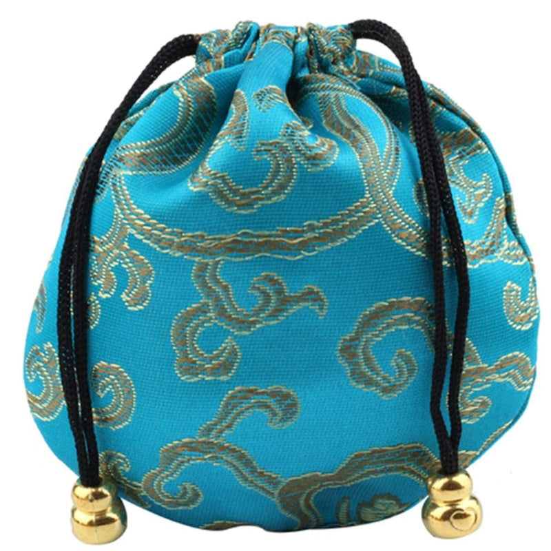[Australia] - Halloluck 16pcs Silk Brocade Jewelry Pouch Bag, Drawstring Coin Purse Gift Bag 