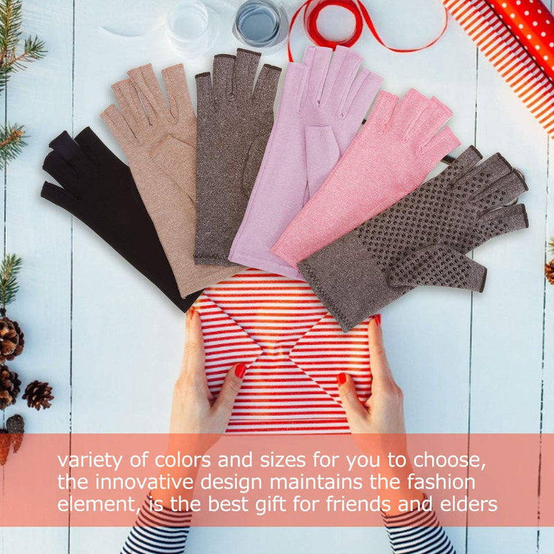 [Australia] - Rheumatoid Arthritis Gloves - Compression Gloves Fingerless Joint Pain Relief Hand Mitten Warmth Gloves Carpal Tunnel Gloves for Women Men (Khaki A, L) Khaki a 