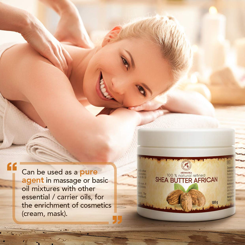 [Australia] - Shea Butter 500g - Refined - 100% Pure & Natural - African Shea Butter - Ghana- Best for Hair - Skin - Lip - Face - Body care - Karite Shea Butter 