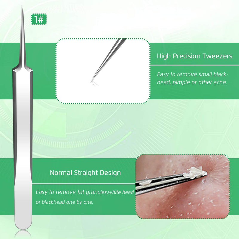 [Australia] - 5PCS Blackhead remover, Pimple Removal Tools, Blemish Whitehead Popping Removal, Whiteheads Spot Removing Zit Tool, Curved Blackhead Tweezers Kit, Treatment for for Risk Free Nose Face Skin 