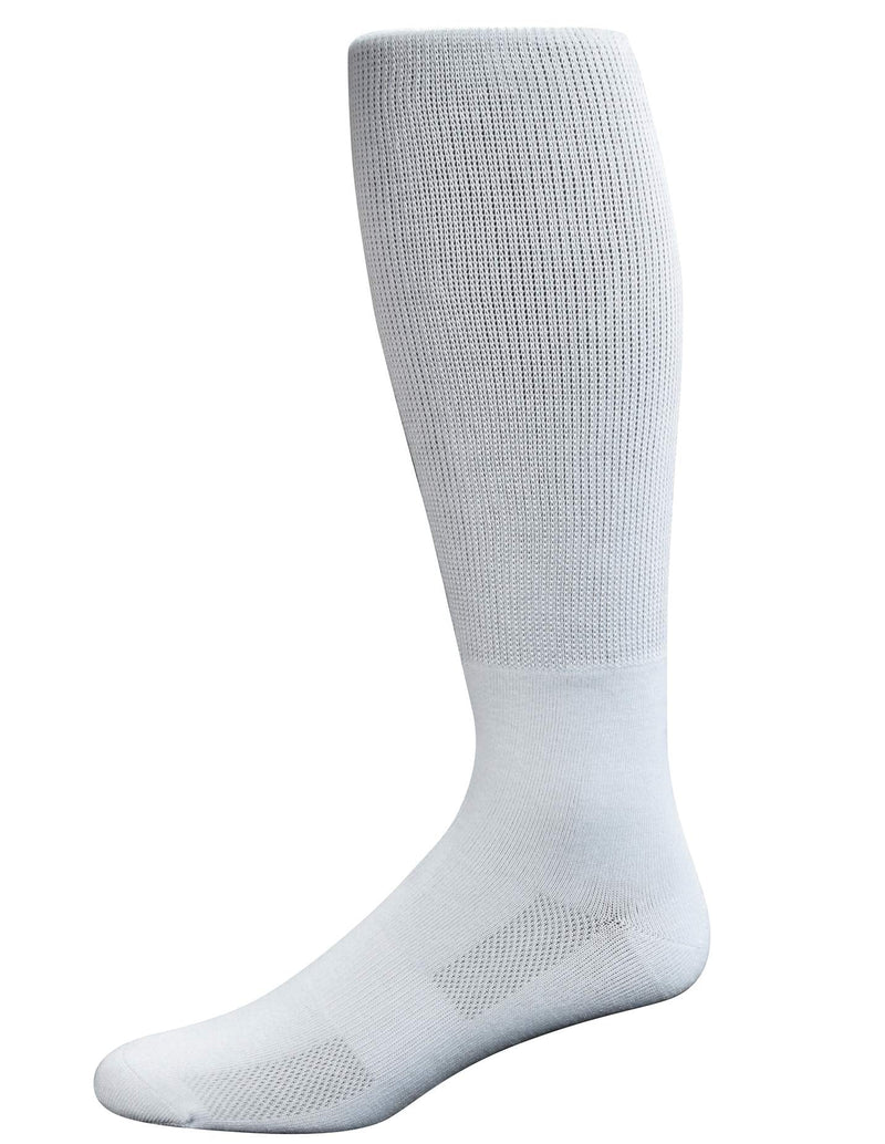 [Australia] - Yomandamor Mens Bamboo Diabetic Over the Calf Breathable Mesh Socks with Non-binding Top,4 Pairs 10-13 4 Pairs White 