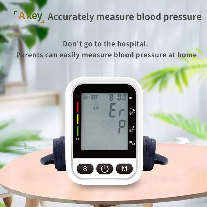 [Australia] - Blood Pressure Monitor, Voice Broadcast Arm Heart Rate Monitor with Large Lcd Display Screen and Fonts, for Middle‑aged and Elderly People(#1) #1 