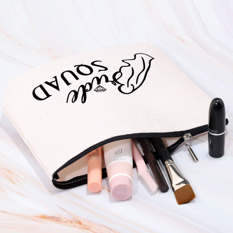 [Australia] - MBMSO Bride Squad Makeup Bag Bridesmaid Cosmetic Bag Bridal Party Gifts Bachelorette Party Gifts Wedding Gifts for Bridesmaids (Makeup Bag) 