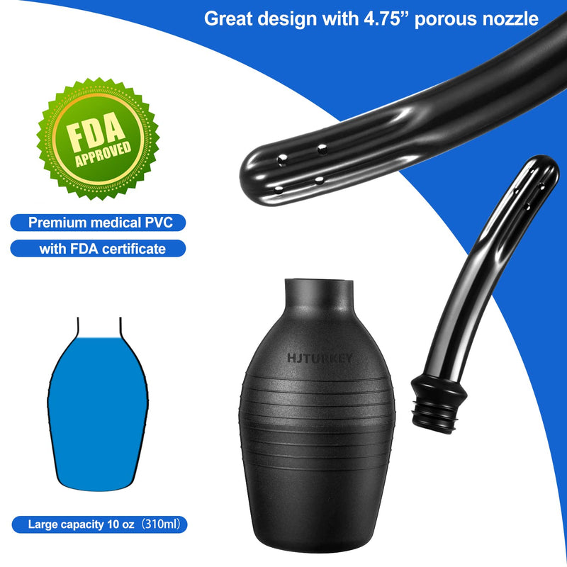 [Australia] - 310 ML Anal Douche Enema Bulb with Storage Bag,Vaginal Douche Enema Cleaner for Women or Man ( Black) 