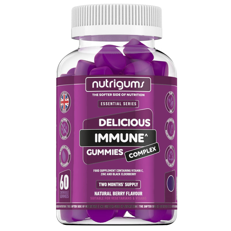 [Australia] - Immune Support 60 Blueberry Flavour Gummies | Two Month Supply | Elderberry Extract 2000mg, Vitamin C 50mg and Zinc 5mg | Vegan Friendly | Suitable for 12+ Years by NUTRIGUMS� 