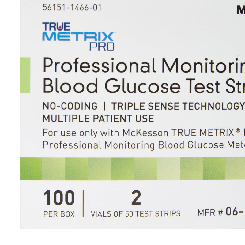 [Australia] - McKesson TRUE METRIX PRO Professional Monitoring Blood Glucose Test Strips - No Coding, Triple Sense Technology, Multiple Patient Use - Vials of Strips, 100 Strips, 1 Pack (100 ct) 