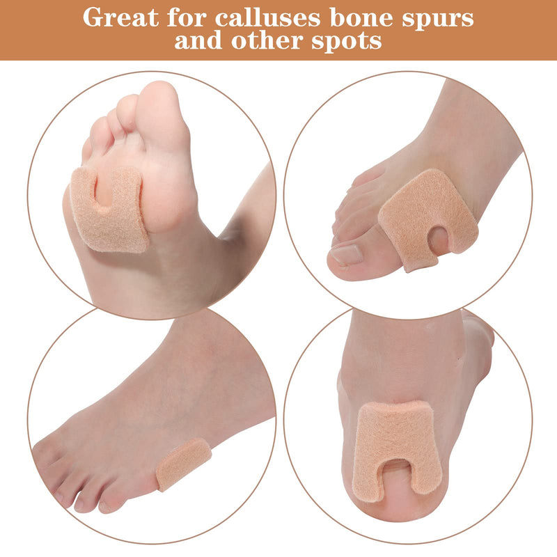[Australia] - 48 Pieces U-Shaped Felt Callus Pads Metatarsal Foot Pads for Pain Relief Keep Calluses from Rubbing on Shoes Forefoot and Support Self-Adhesive Foam Foot Cushion Pad for Men and Women Beige 