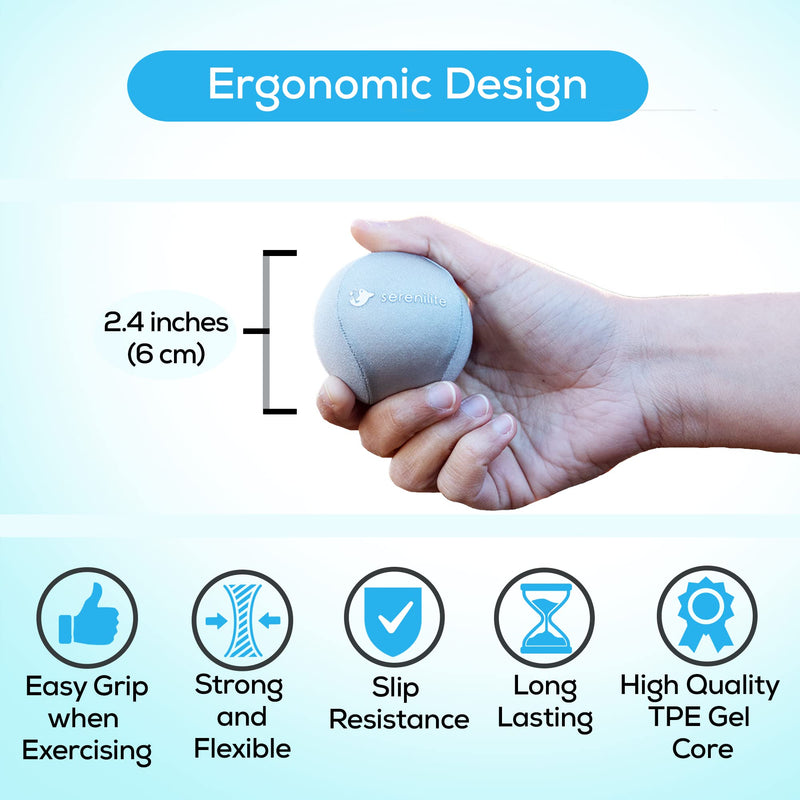 [Australia] - Serenilite Hand Therapy Exercise Stress Ball Bundle - Tri-Density Stress Balls & Grip Strengthening - Therapeutic Hand Mobility & Restoration Cloud, Sea Breeze, Titanium Set 