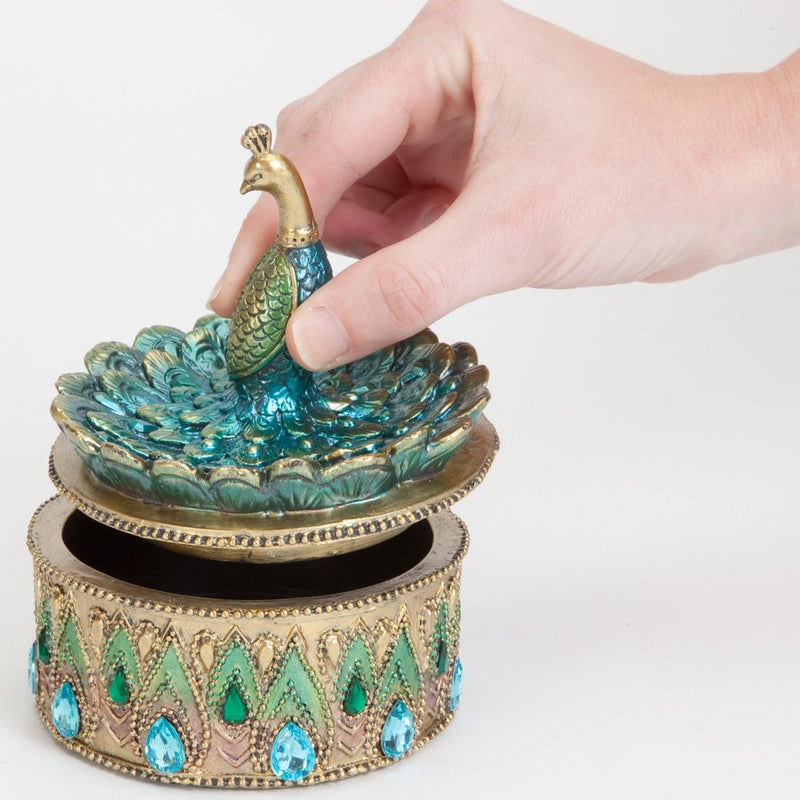 [Australia] - Bits and Pieces - Beautiful Peacock Trinket Box - Keepsake and Jewelry Box 