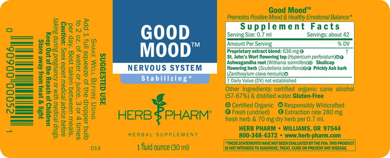 [Australia] - Herb Pharm Good Mood Liquid Herbal Formula with St. John's Wort for Healthy Emotional Balance - 1 Ounce 1 Fl Oz (Pack of 1) 