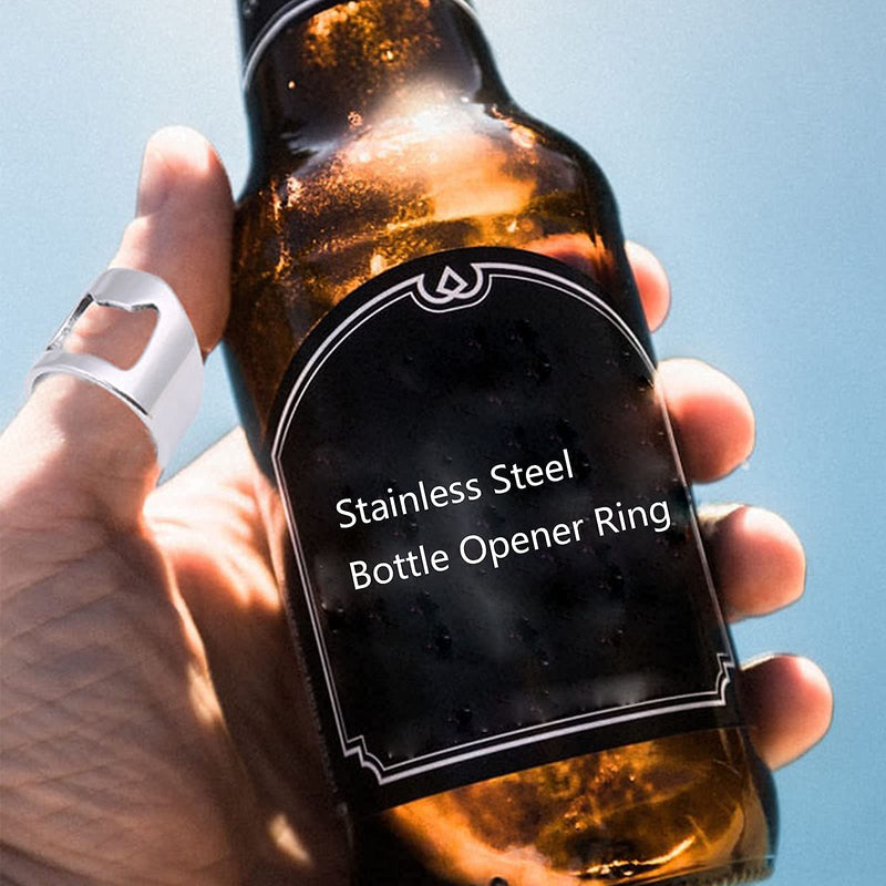 [Australia] - Stainless Steel Bottle Opener Ring for Men Creative Beer Bar Rings for Women (10) 10 