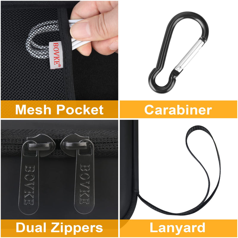 [Australia] - BOVKE Carry Case for Asthma Inhaler, Inhaler Spacer for Kids and Adults, Masks, Extra Mesh Pockets for accessories, Black (CASE ONLY 