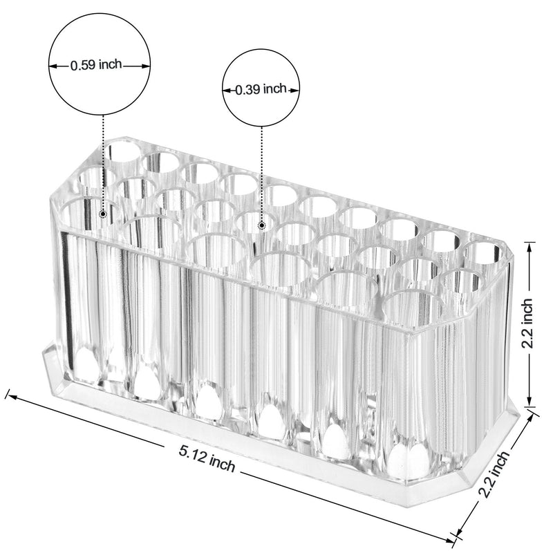 [Australia] - HBlife Clear Acrylic Makeup Eyeliner Lip Liner Holder Organizer, 26 Slots 