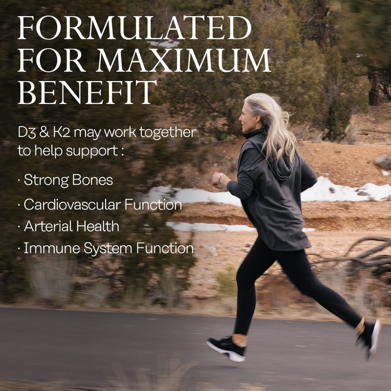 [Australia] - Solaray Vitamin D-3 + K-2, Calcium Absorption, Bone Strength, Cardiovascular & Immune Function Support (120 Count (Pack of 1)) 120 Count (Pack of 1) 