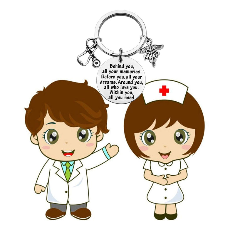 [Australia] - FEELMEM NP Graduation Gift NP Nurse Practitioner Gift NP Keychain Behind You All Memories Before You All Your Dream Inspirational Gift for Nurse Practitioner Graduates 