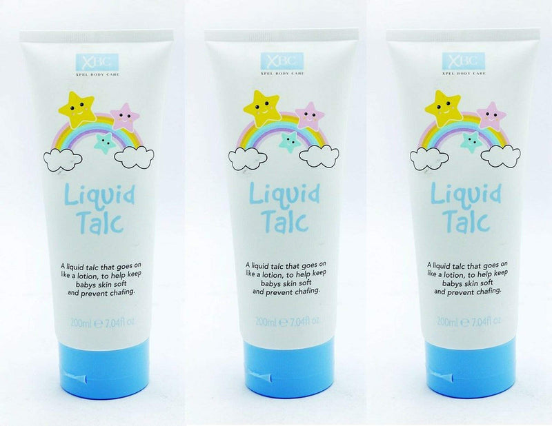[Australia] - XBC Liquid Talc Bundle - 3 x 200g Tubes. A Liquid Talc That Goes On Like A Lotion. Keeps Babys Skin Soft and Prevents Chafing 