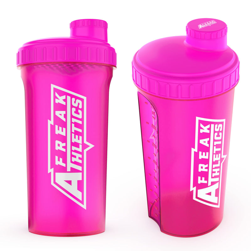 [Australia] - Protein Shaker Bottle 700ml Premium BPA Free shaker Bottle by Freak Athletics (Pink Transparent / Pink Lid) Pink Transparent / Pink Lid 
