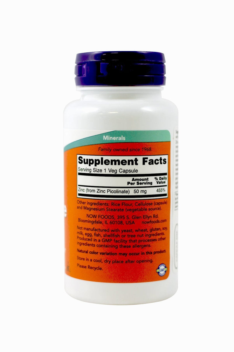 [Australia] - NOW Foods Zinc Picolinate 50mg,120 Capsules (Pack of 2) 