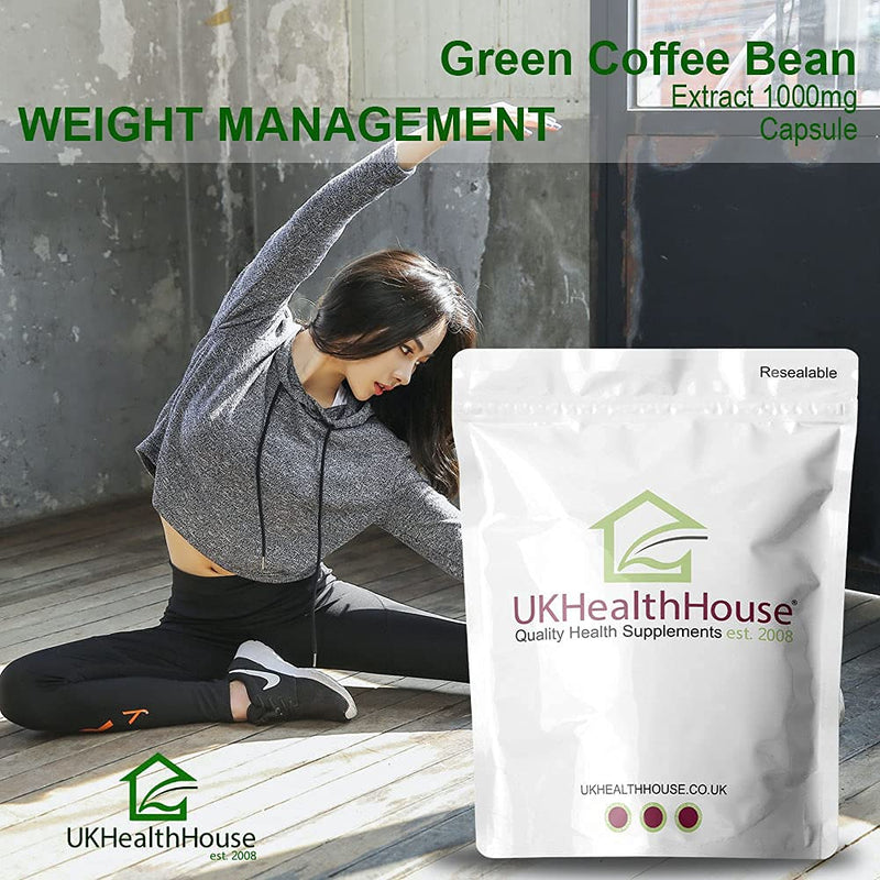 [Australia] - Green Coffee Bean Extract 1000mg x 120 Capsule - for Weight Loss Supplements, Dietary Pills, 50% Chlorogenic Acids, Non-Vegetarian, Healthy Fat Burner 