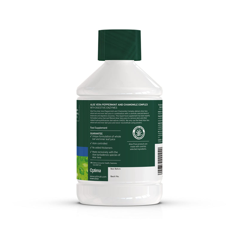 [Australia] - Aloe Vera Peppermint & Chamomile Juice, Natural, Vegan, Cruelty Free, Digestive Enzymes, Papian & Bromelain, Food Supplement, 500ml, Aloe Pura 