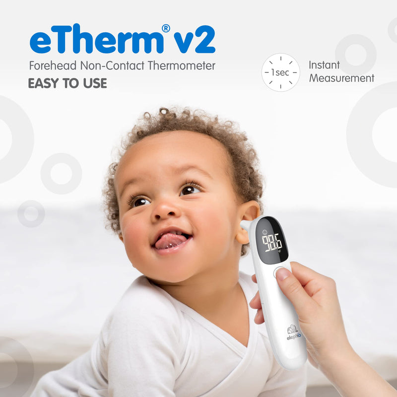 [Australia] - Elepho eTherm Ear & Forehead Non-Contact Thermometer Infrared & Digital Thermometers for Adults, Kids, Babies & Infants Instantly Accurately Reads Temperature Slim Design, Easy to Read Large Display. 