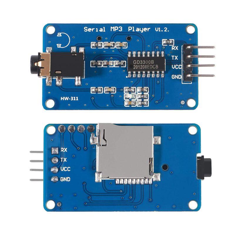 [Australia] - Dorhea 2Pcs YX5300 UART Control Serial MP3 Music Player Module Voice Serial Port UART Control Module with TF Card Slot for AVR/ARM/PIC 