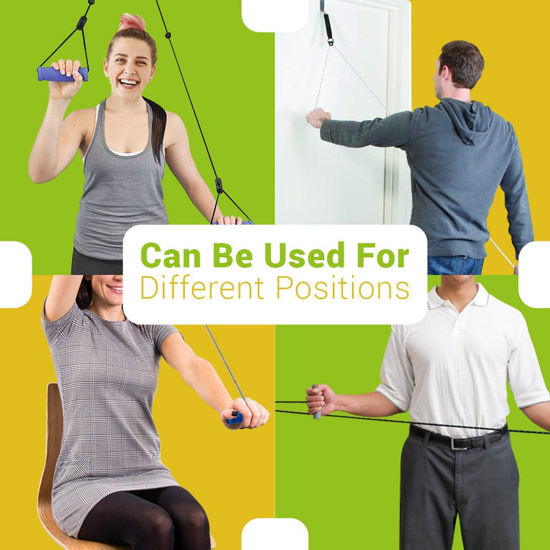 [Australia] - BodyHealt Overhead Shoulder Pulley - Door Exercise Equipment for Back Workout & Arm Exercise. Exercise Pulley Over the door for Shoulder Rehab. Range of Motion Exerciser & Rehab Pulley System(Bracket) 