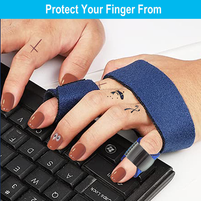[Australia] - Reppkyh 1 Piece Trigger Finger Splint and 1 Piece Small Finger Extension Splint Trigger Finger Mallet Finger Broken Finger Post Operative Care Finger Knuckle Immobilization Injury, Blue 