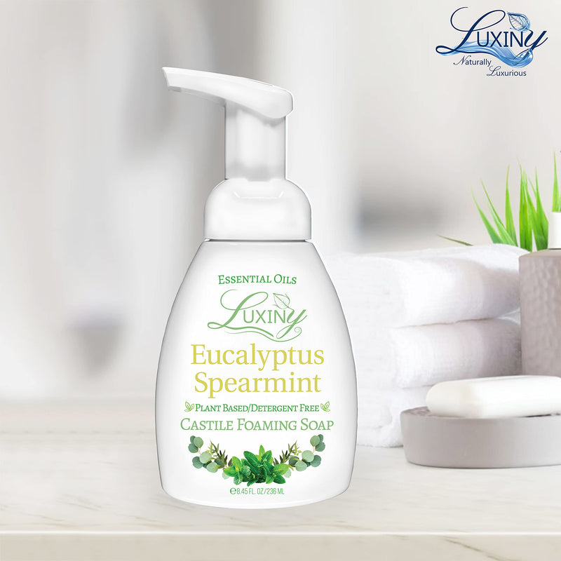 [Australia] - Castile soap, Liquid Foaming Hand Soap, All Natural Moisturizing Hand Wash for the Kitchen & Bathroom, Palm Oil Free, Vegan & Cruelty Free, Made in the USA, 8.45 oz., 2 Pack (Eucalyptus Spearmint) Eucalyptus Spearmint 