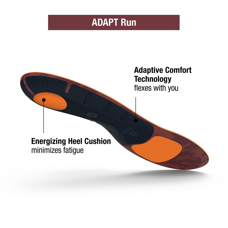 [Australia] - Superfeet Adapt Run - Flexible Arch Support Insoles for Running Shoes Tandori Spice 11.5-13 Men / 12.5-14 Women 