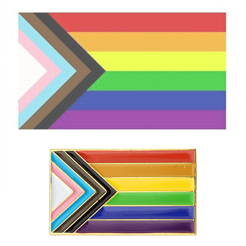 [Australia] - WSNANG Progress Pride Flag LGBTQ Transgender Flag Enamel Pin Gay Lesbian Pride LGBT Gift LGBTQ Pin 