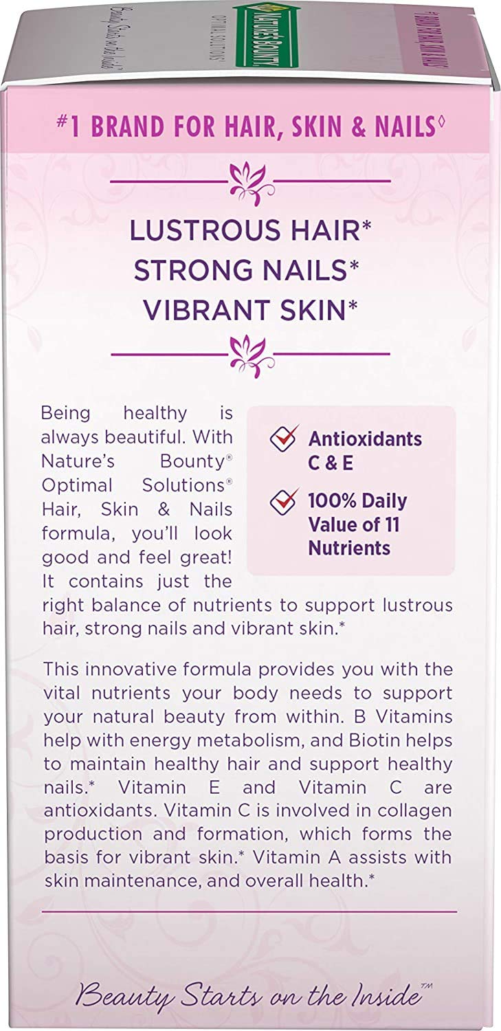 [Australia] - Nature's Bounty Optimal Solutions Hair, Skin & Nails Formula, 60 Coated Caplets 