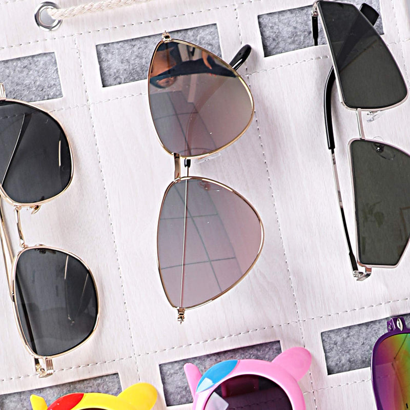 [Australia] - ESINGMILL Eyeglass Sunglasses Organizer Hanging Wall - Glasses Holder Storage Display Pocket Mount Hanger on Wall or Door, 9/15/25 Slots Birch Small - 9 Slots 